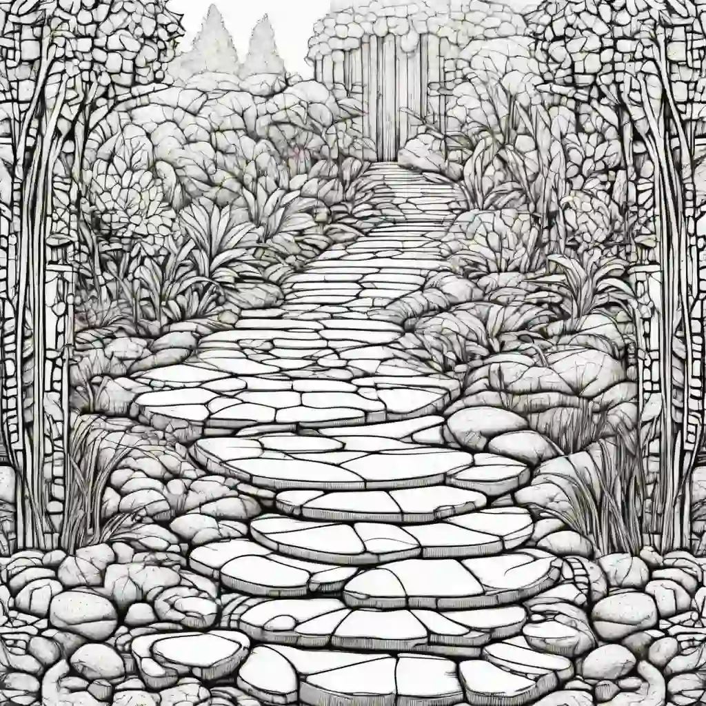 Stepping stones coloring pages